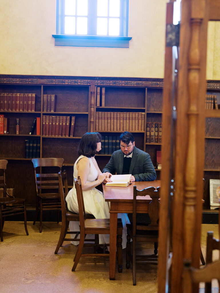 Timeless Engagement Pictures at The Julia Ideson Library
