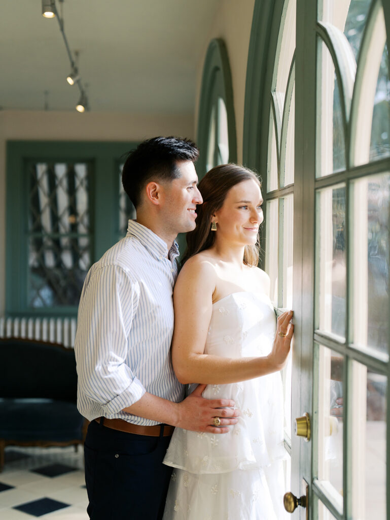 timeless film engagement photos at the contemporary austin museum
