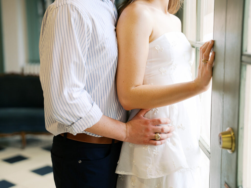 timeless film engagement photos at the contemporary austin museum