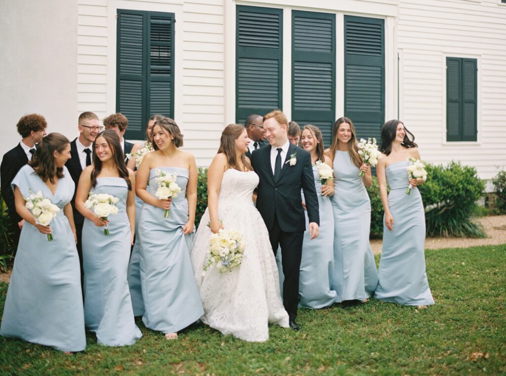 bridal party on wedding day 