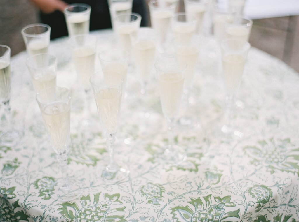 celebratory drinks on wedding day 